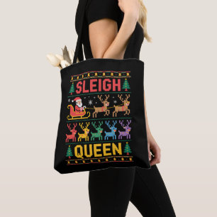Bolsa Tote Rainha do Trenó Natal Papai Noel Rena Suéter Feio