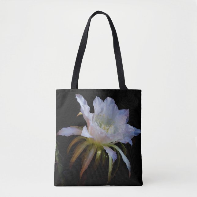 Bolsa Tote Rainha Elegante da Flor Noturna de Cactus (Frente)