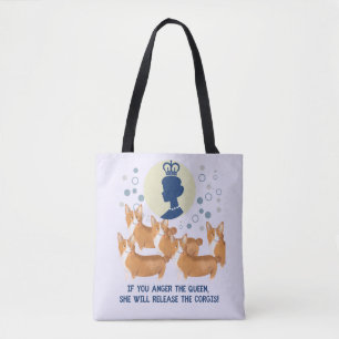 Bolsa Tote Rainha Elizabeth & Brigada Whimsical De Cães Corgi
