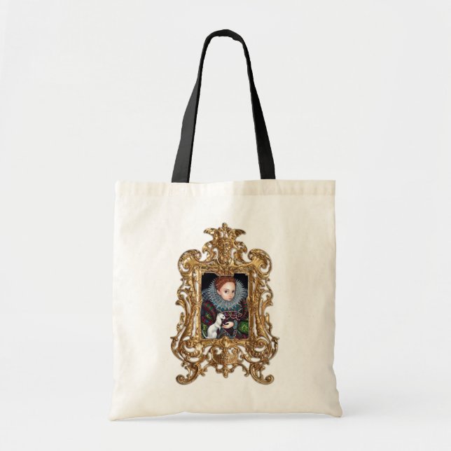 Bolsa Tote Rainha Elizabeth e um saco quadro arminho (Frente)