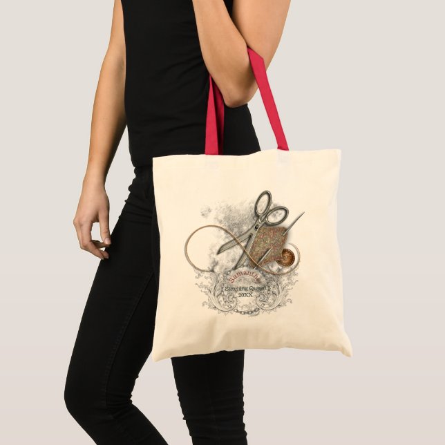 Bolsa Tote Rainha Sewing engraçada (Frente (produto))