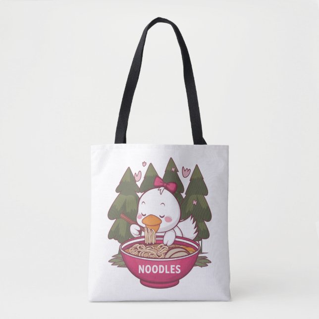 Bolsa Tote Raio-comedor de pato Kawaii (Frente)