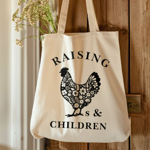 Bolsa Tote Raising Chickens Engraçado Fazenda de Homestead