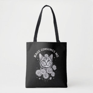 Bolsa Tote Raiva de Gato Fofo Me Consome Gatinho Engraçado Sa