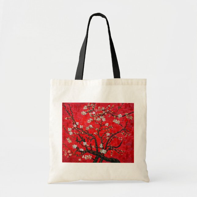 Bolsa Tote Ramais da Árvore de Amêndoa em Blossom, Van Gogh (Frente)