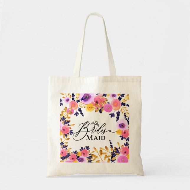 Bolsa Tote Ramalhete Floral - Dama de Honra (Frente)