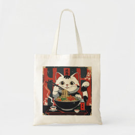Bolsa Tote Ramen Cat Delight Tote Bag - Puramente Noodle