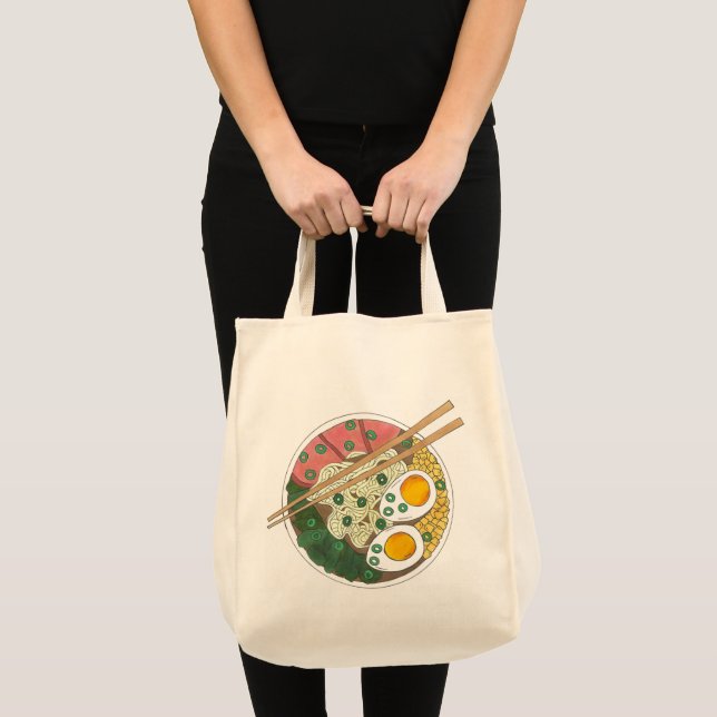 Bolsa Tote Ramen Noodles Bowl Restaurante de Comida japonês F (Frente (produto))