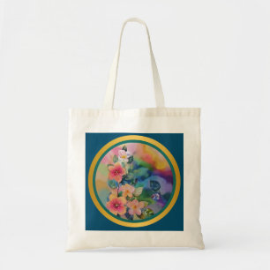 Bolsa Tote Ramificação de Primavera de Aquarela Colorida com