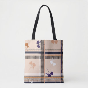 Bolsa Tote Ramificação de Primavera de Pastel: Grade de Vinta