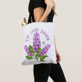 Bolsa Tote Ramificação lilática de aquarela elegante