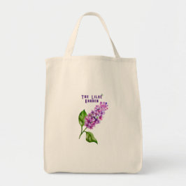 Bolsa Tote Ramo de lilás em aquarela elegante