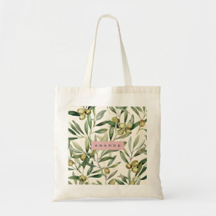 Bolsa Tote Ramo de Oliveira em Aquarela Elegante Personalizad