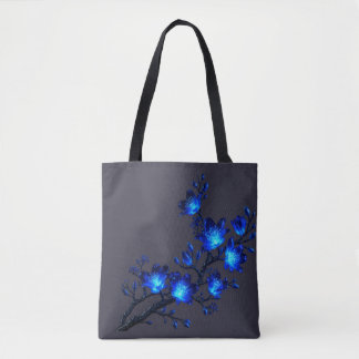 Bolsa Tote Ramo Floral Azul Brilhante