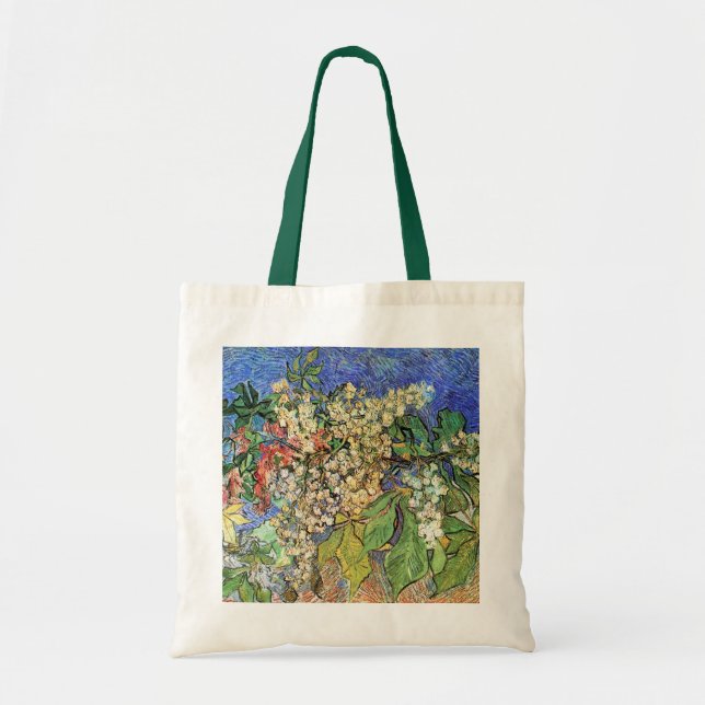 Bolsa Tote Ramos de Castanheira em Flor por Vincent van Gogh (Frente)