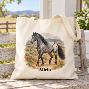 Bolsa Tote Rancho Personalizado de Appaloosa Blue Roan