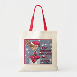 Bolsa Tote Rapariga De Natal De Cima