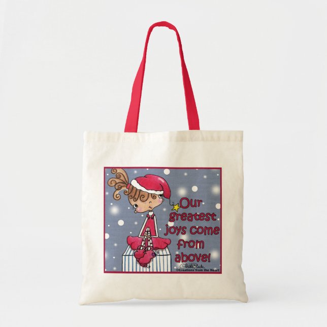 Bolsa Tote Rapariga De Natal De Cima (Frente)