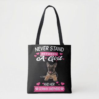 Bolsa Tote Rapariga E Seu German shepherd