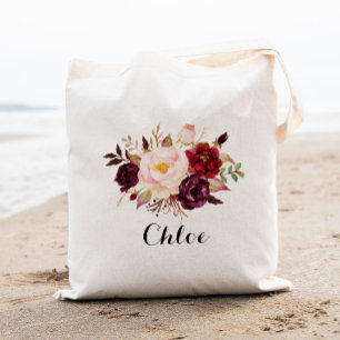 Bolsa Tote Rapariga Floral Rústica,Presente de Casamento