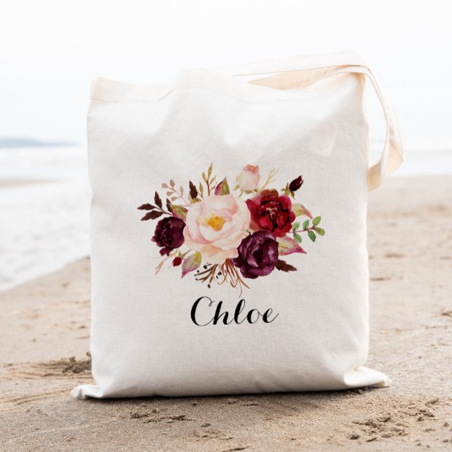 Bolsa Tote Rapariga Floral Rústica,Presente de Casamento (Criador carregado)