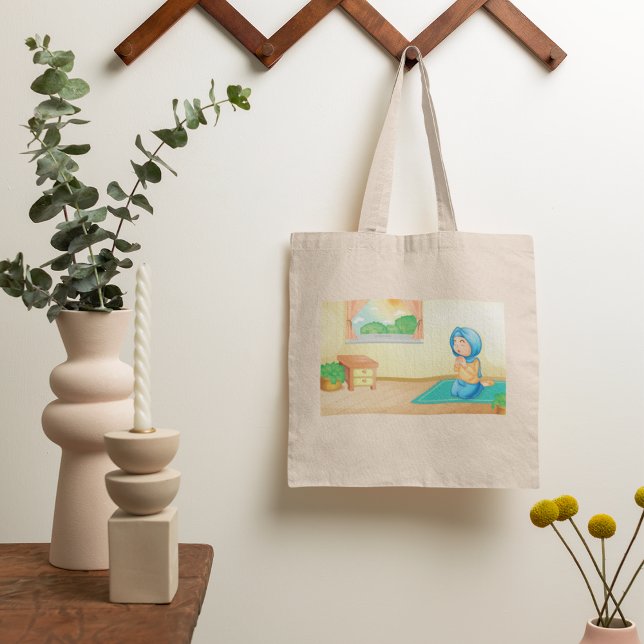 Bolsa Tote Rapariga Muçulmana Rezando Saco (Criador carregado)