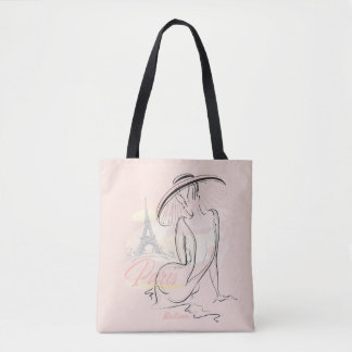 Bolsa Tote Rapariga Personalizada de Moda Paris - Saco de Tot