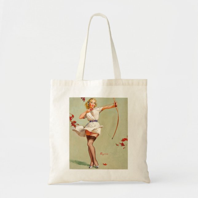 Bolsa Tote Rapariga Pin-Up da Archery (Frente)