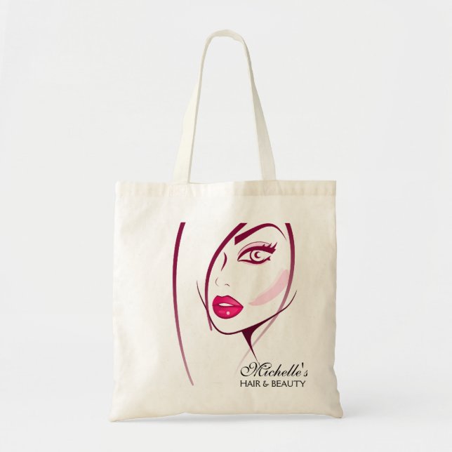 Bolsa Tote Rapariga Rosto Beautician Artista de maquiagem (Frente)
