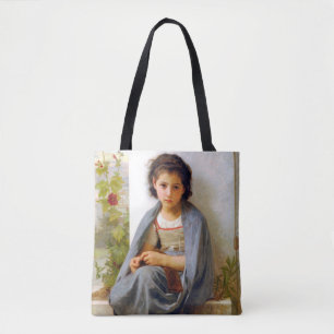 Bolsa Tote Rapariga tricotando, Bouguereau