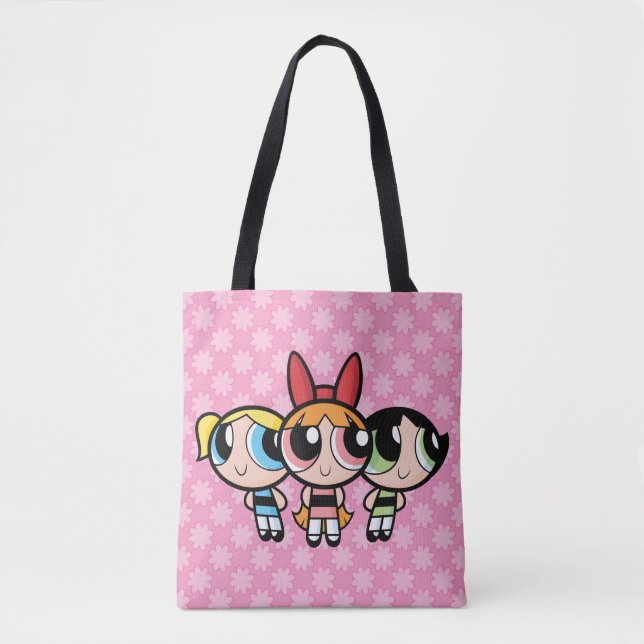 Bolsa Tote Raparigas Powerpuff: Açúcar, Especiarias e Tudo Mu (Frente)