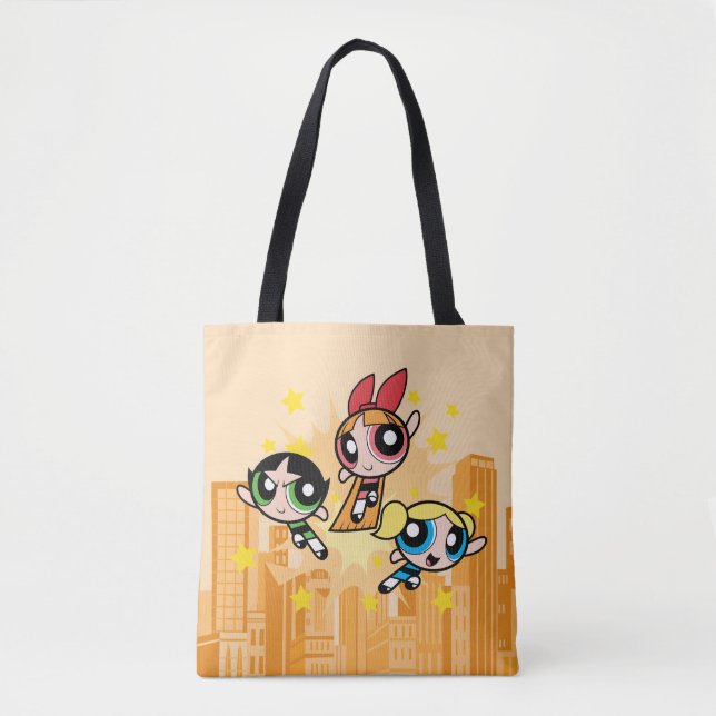 Bolsa Tote Raparigas Powerpuff Salvem O Dia (Frente)