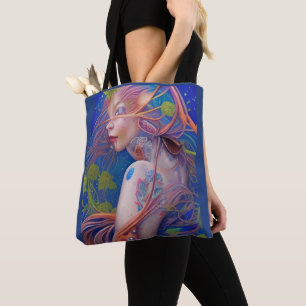 Bolsa Tote Raparigas Whimsical Enfrentam Bruxas Fadas Ninfas
