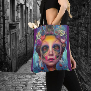 Bolsa Tote Raparigas Whimsical Enfrentam Bruxas Fadas Ninfas