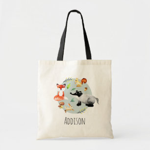 Bolsa Tote Rapazes Animais da Floresta da Vida Selvagem Bonit