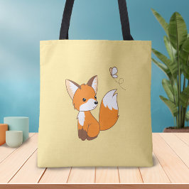 Bolsa Tote Raposa Bela Vendo Borboleta