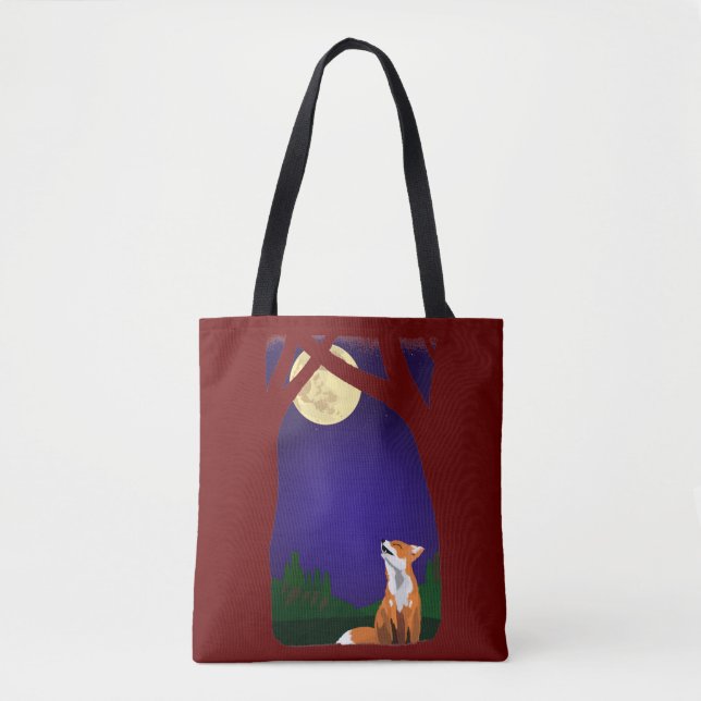 Bolsa Tote Raposa de lua de cheio (Frente)