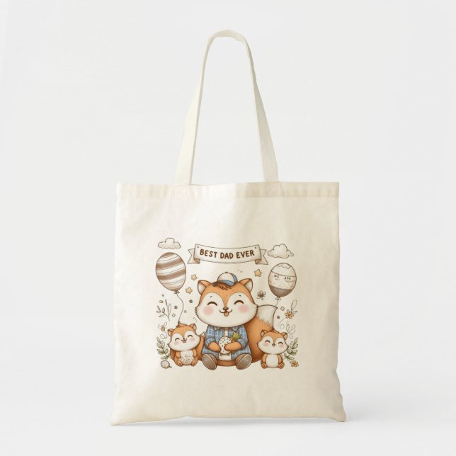 Bolsa Tote Raposa fofa do melhor pai (Frente)