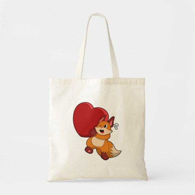Bolsa Tote Raposa no Amor com Coração (Frente)
