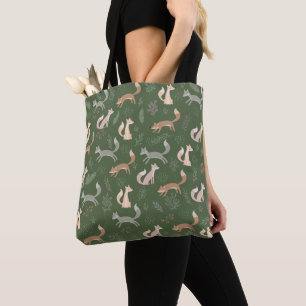 Bolsa Tote Raposa sem costura Ramais de inverno e Padrões de