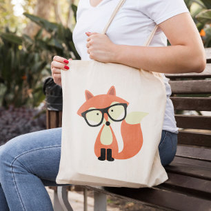 Bolsa Tote Raposa Vermelha Hipster Cura
