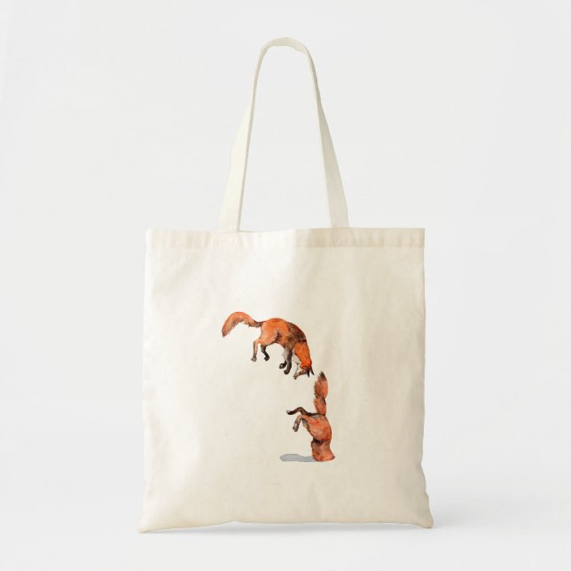 Bolsa Tote Raposa Vermelha Pulando (Frente)