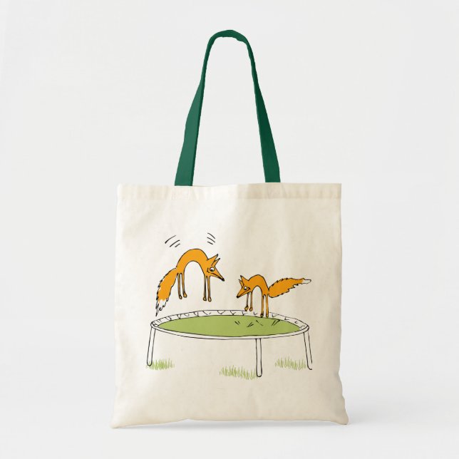 Bolsa Tote Raposas no saco do trampolim (Frente)