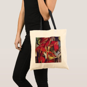 Bolsa Tote Raposas por Franz Marc, arte abstrata do Cubism do