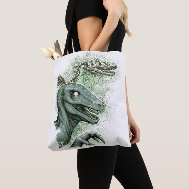 Bolsa Tote Raptor em verde (Close Up)