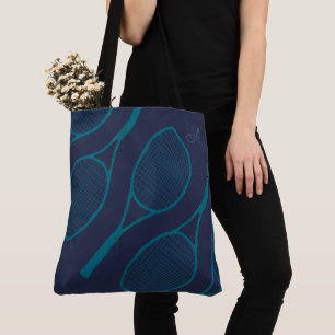 Bolsa Tote raquetes de tênis azuis