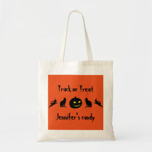 Bolsa Tote Rastrear ou Tratar o Halloween Personalizado pela