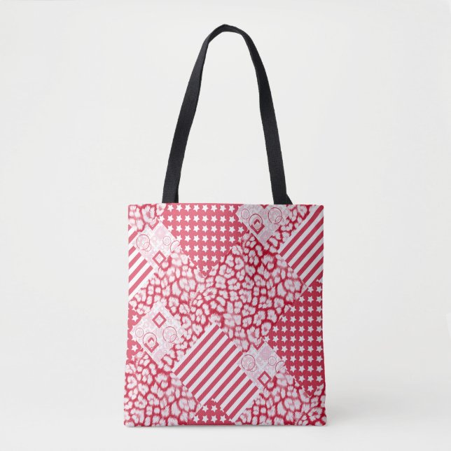 Bolsa Tote Rastreio vermelho e branco (Frente)
