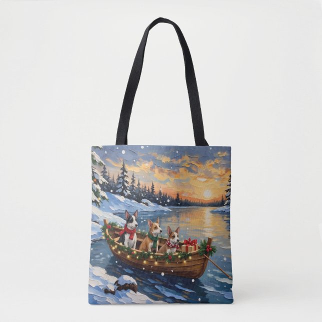 Bolsa Tote Rat Terrier Christmas Boat Holiday (Frente)