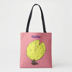 Bolsa Tote Rato bonito com ilustração de desenho animado de